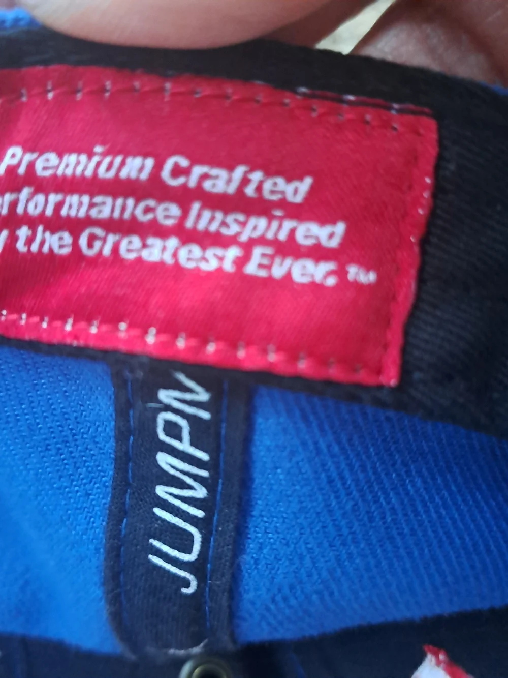 Jordan Kids Snapback Hat - Blue with Black Brim and Red Lettering